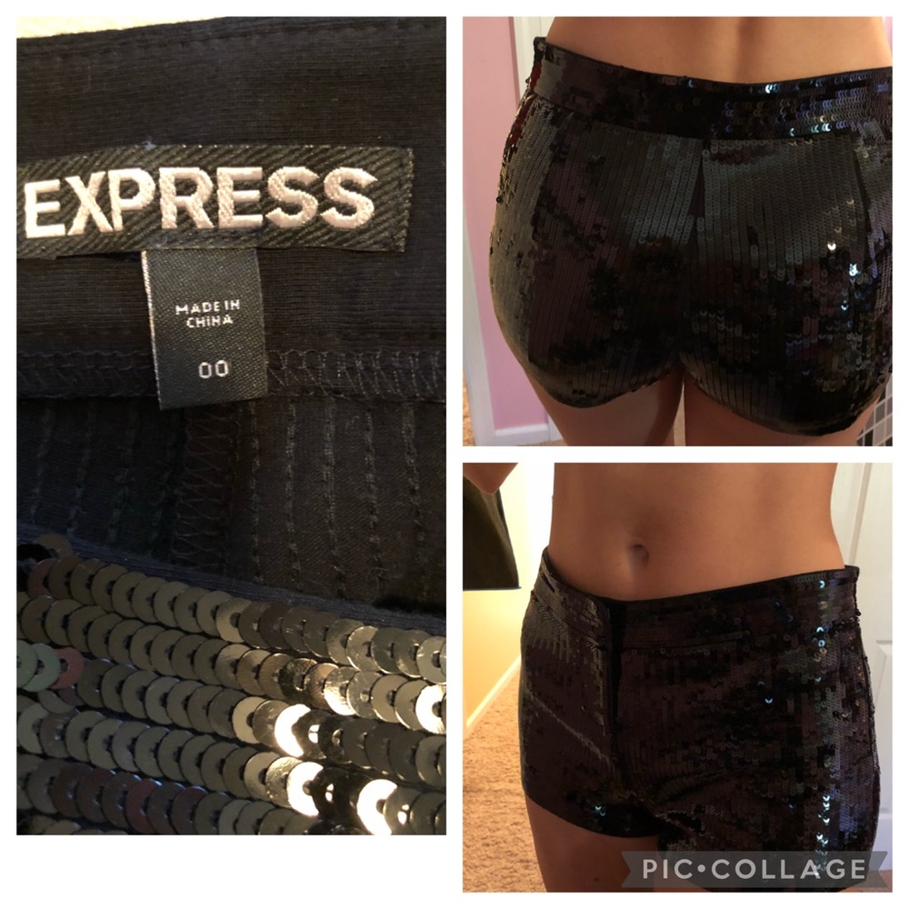 Express size 00 black sequin shorts
